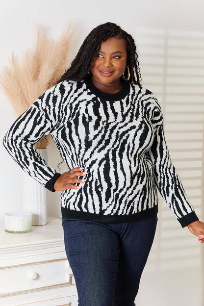 Heimish Pullover in voller Größe mit Zebra-Print