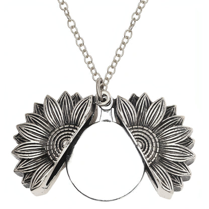 Retro Necklace Cross-border Sunflower Can Double-layer Lettering