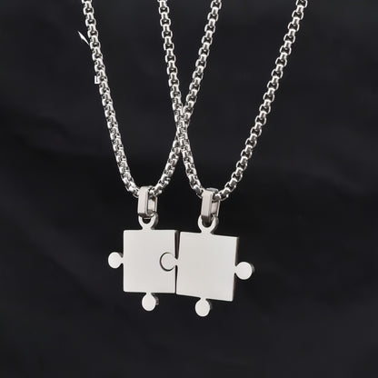 A Pair Of Puzzle Lettering Commemorative Pendant Necklace