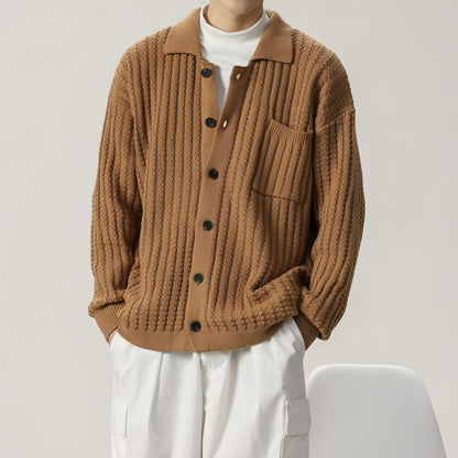 Loose Oversized Solid Color Knit Sweater Men