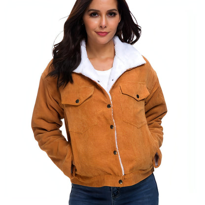 Vangull Autumn Corduroy Jacket Women