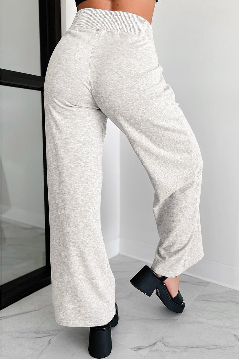 Pantalon de survêtement large à taille croisée gris clair