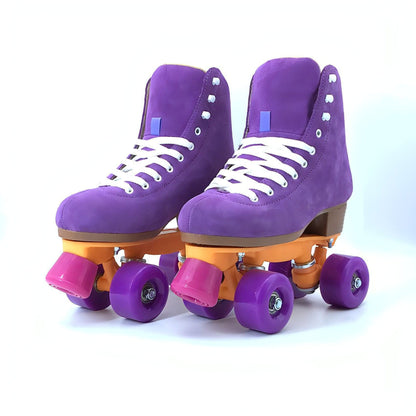 Children's Purple Suede Roller Skates