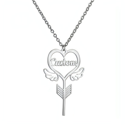 Popular Name Necklace Small Design Sense Love Butterfly Shape Key Pendant Necklace Gift