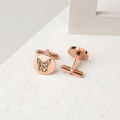 Personalized Pet Commemorative Cufflinks – Custom Engraved Pet Memorial Jewelry