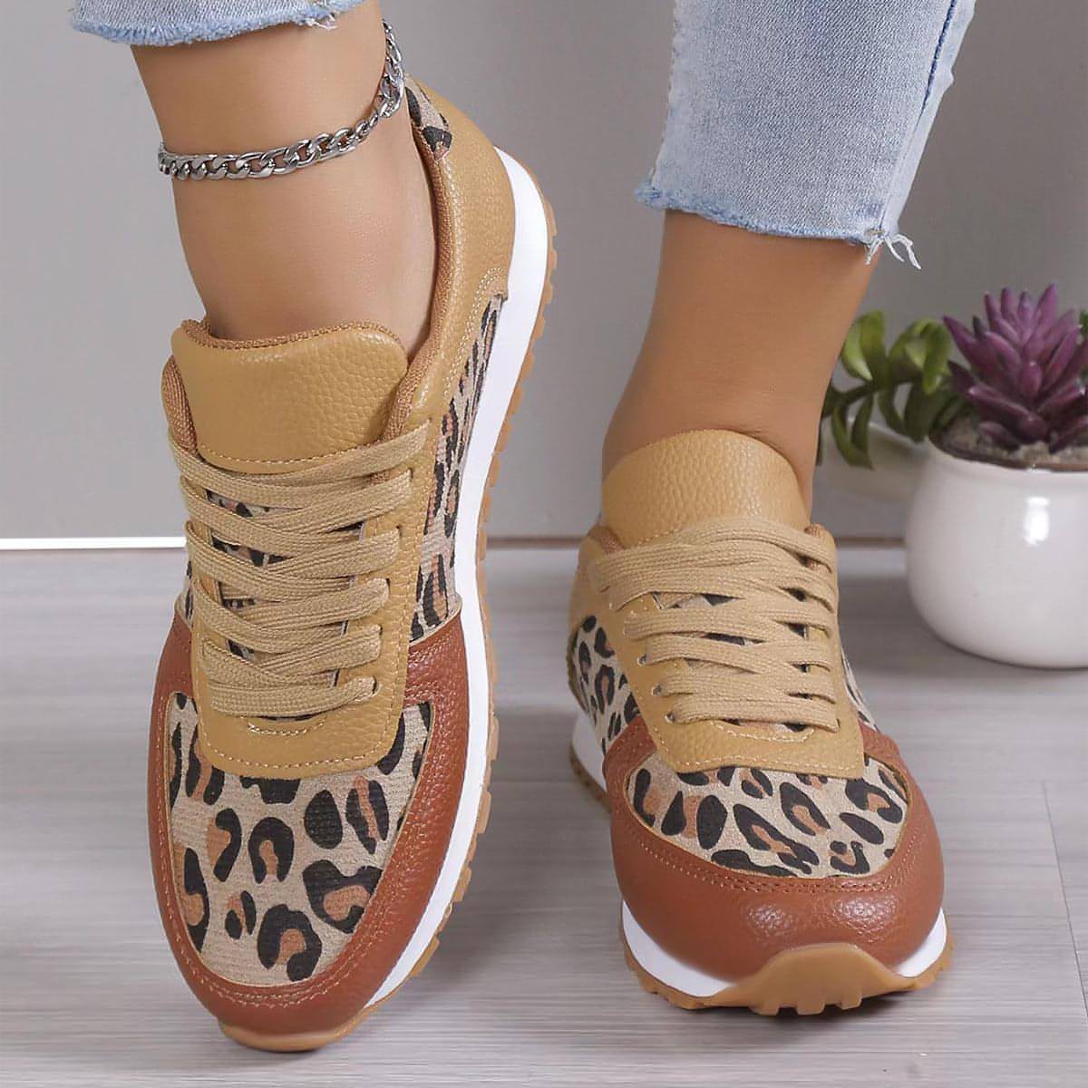 A.1 Leopard Print Sports Shoes For Women Sneakers