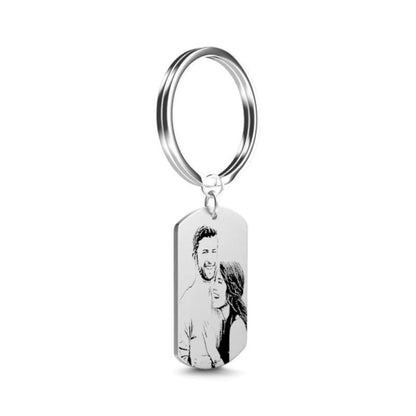 Personalized Photo Keychain – Custom S925 Sterling Silver Picture Pendant