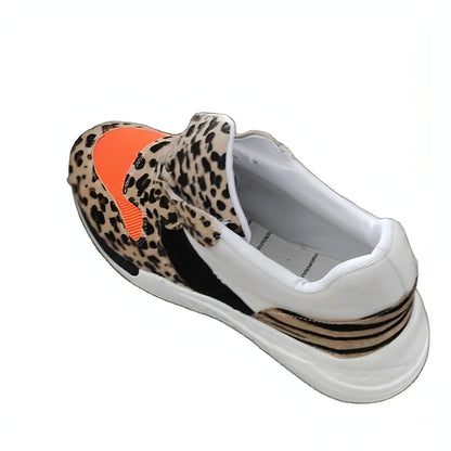 Zapatillas deportivas informales a juego con estampado de leopardo para mujer