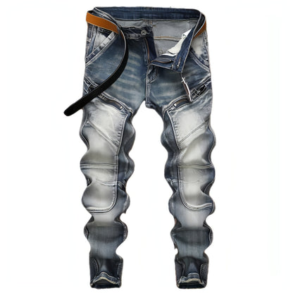 Retro Straight Motorcycle Motorcycle Pants Men Jeans