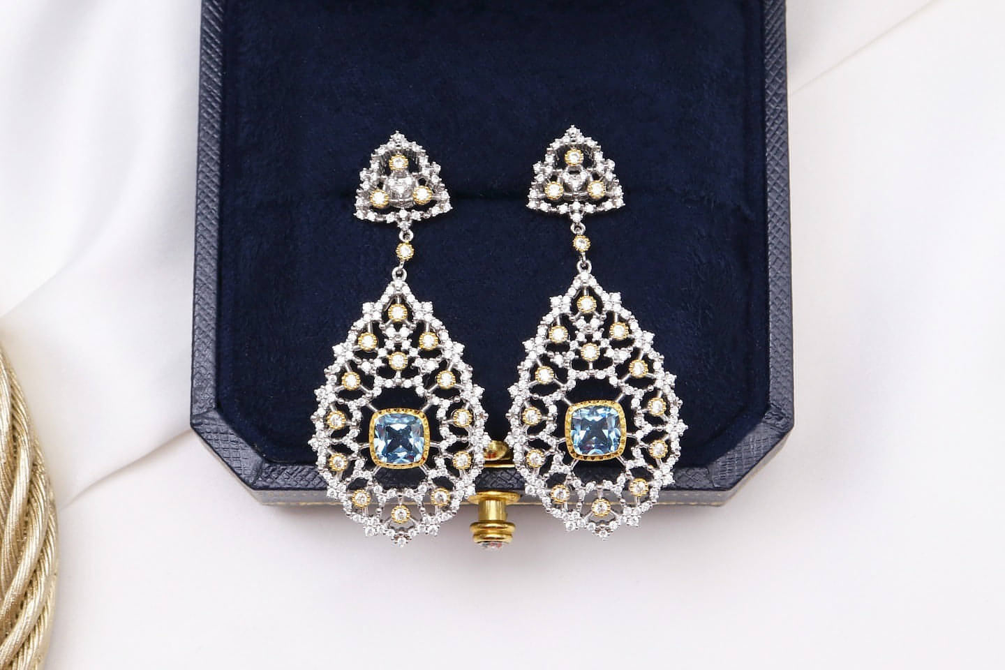 Luxury Custom 925 Silver Blue Luxury Earrings