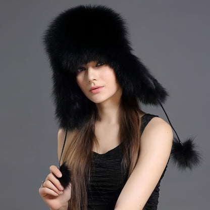 Autumn And Winter Korean Fox Fur Lei Feng Hat Trend