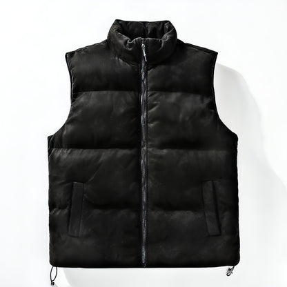 Simple Stand-up Collar Cotton-padded Clothes Vest For Men