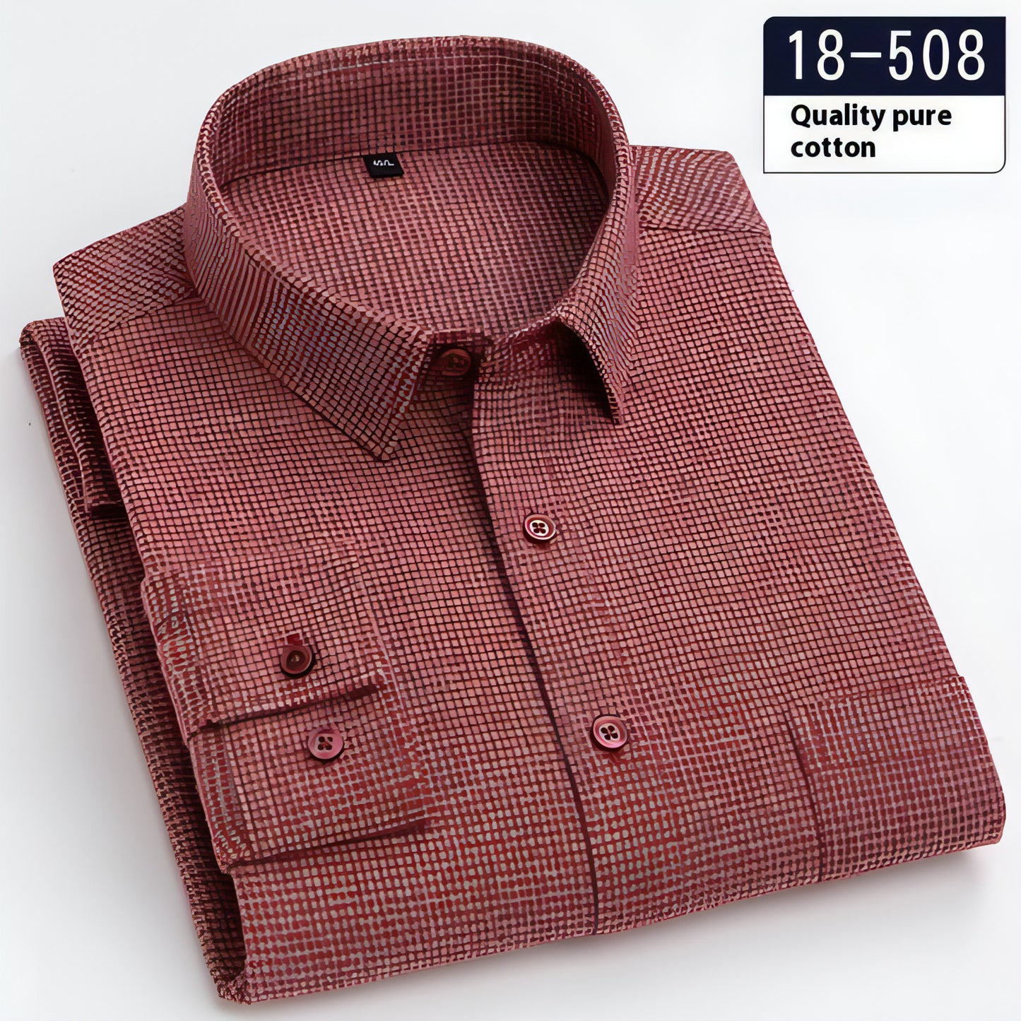 Men's Long Sleeve Solid Color Pocket Light Business DressShirt