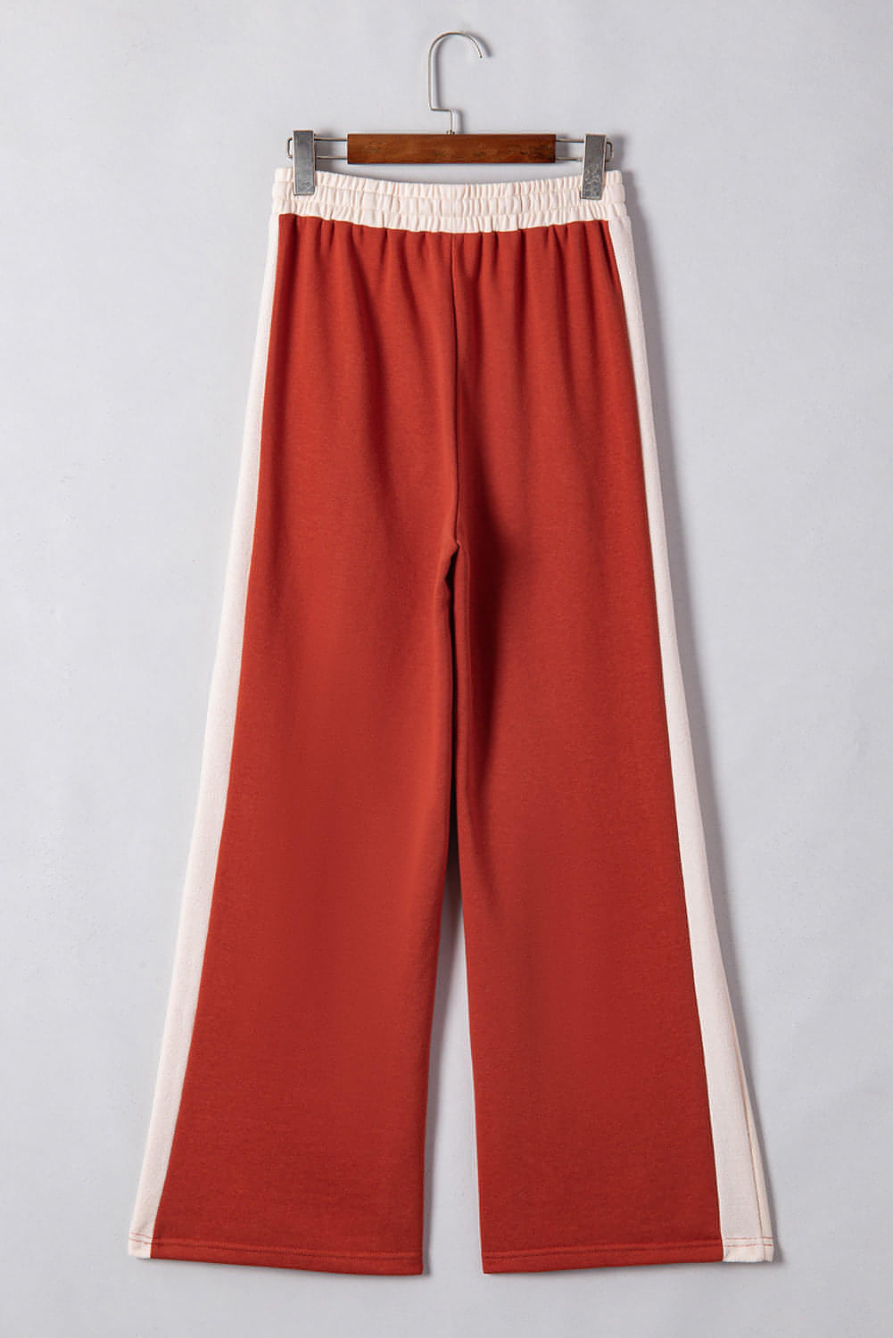 Flamingo Color Block Drawstring High Waist Wide Leg Pants