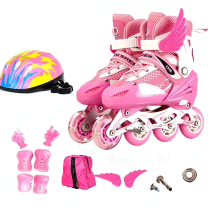 Pu Single Wheel Adjustable Children's Roller Skates