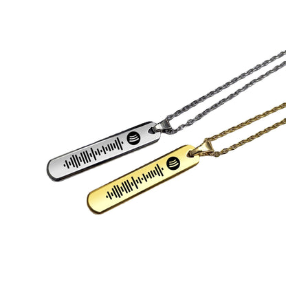 Stainless Steel Necklace With Laser Lettering