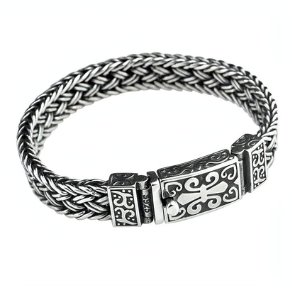 Antique Wide Braided Bracelet Men's Thick Tide Brand Generous Ring Buckle