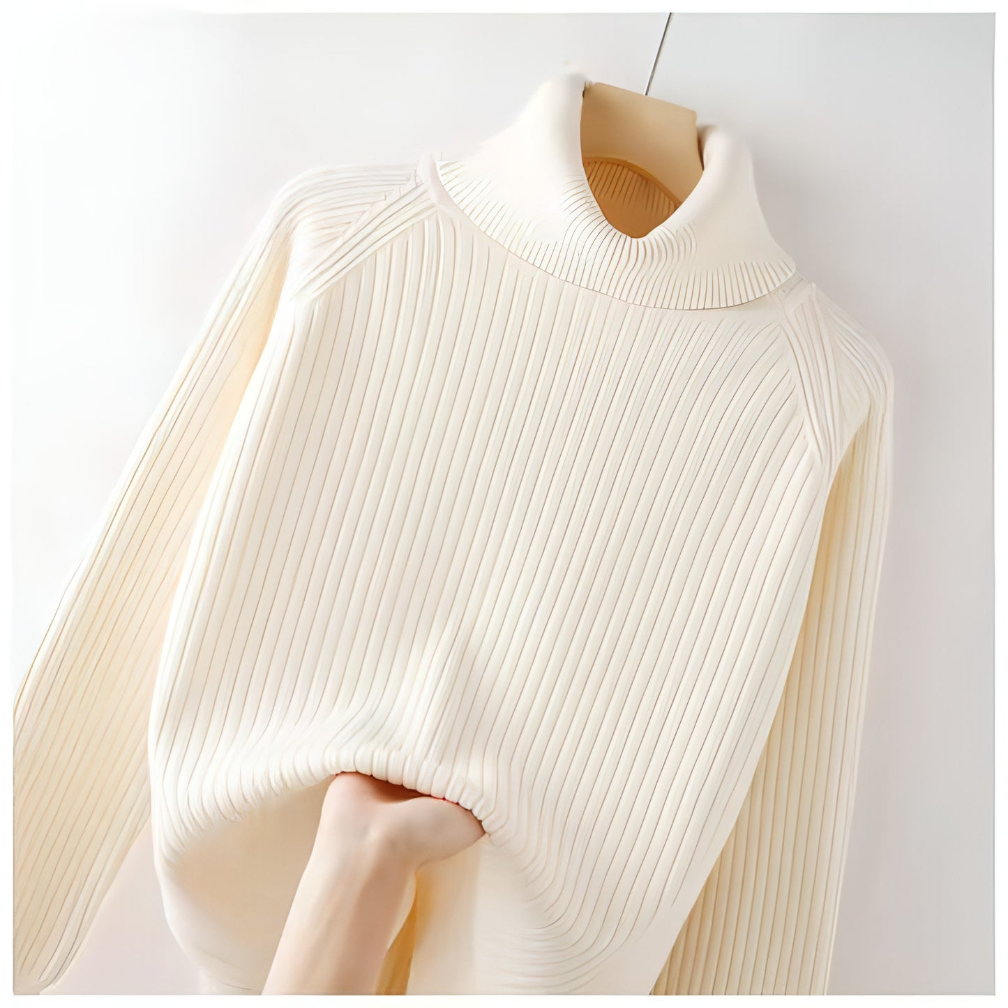 Turtleneck Bottoming Sweater de malha de tamanho grande