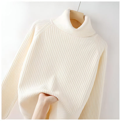 Turtleneck Bottoming Sweater de malha de tamanho grande