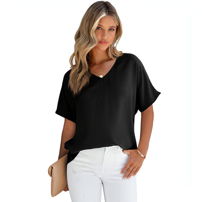 Leisure Solid Color T-shirt Women