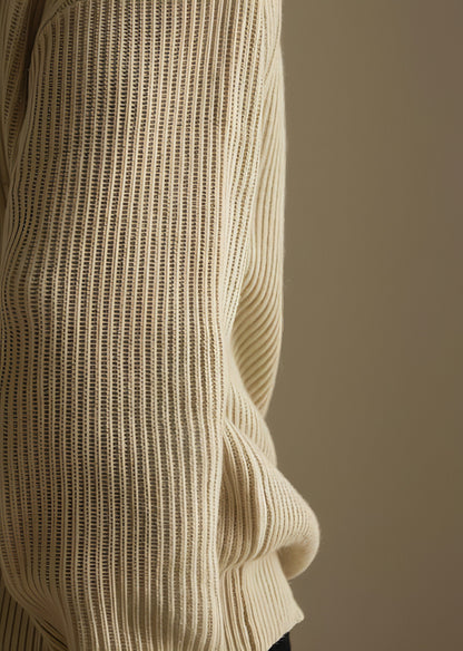 Lazy And Versatile Wool Turtleneck Half Loose Zip Sweater