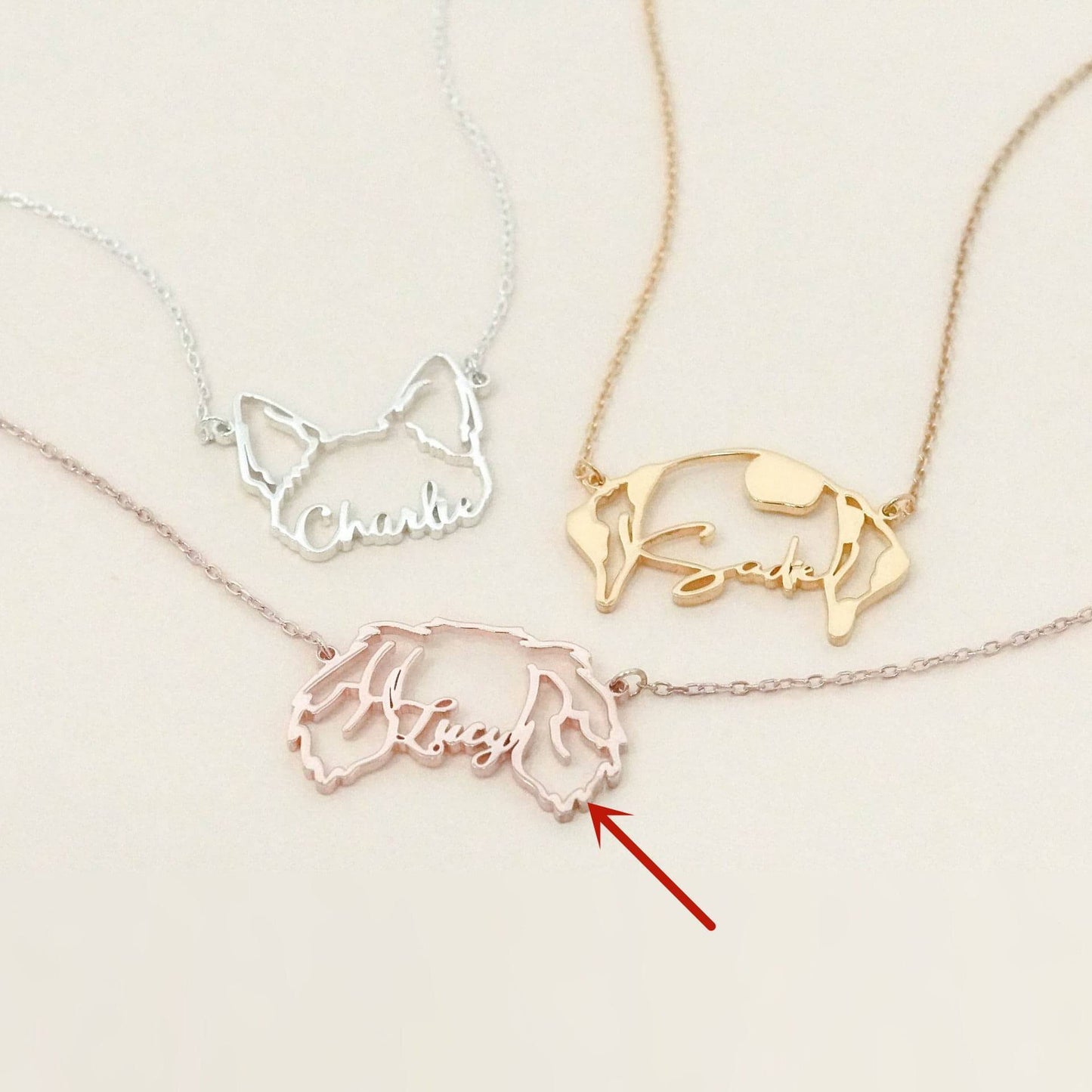 Stainless Steel English Letter Name Necklace DIY Hollowed Out Cat And Dog