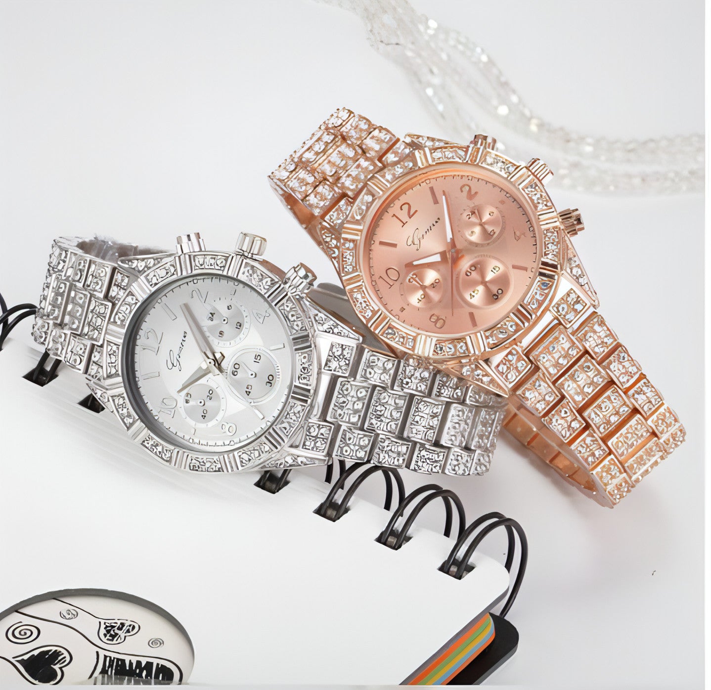 Z. Women Crystal Iced-Out Luxury Watch Accessories