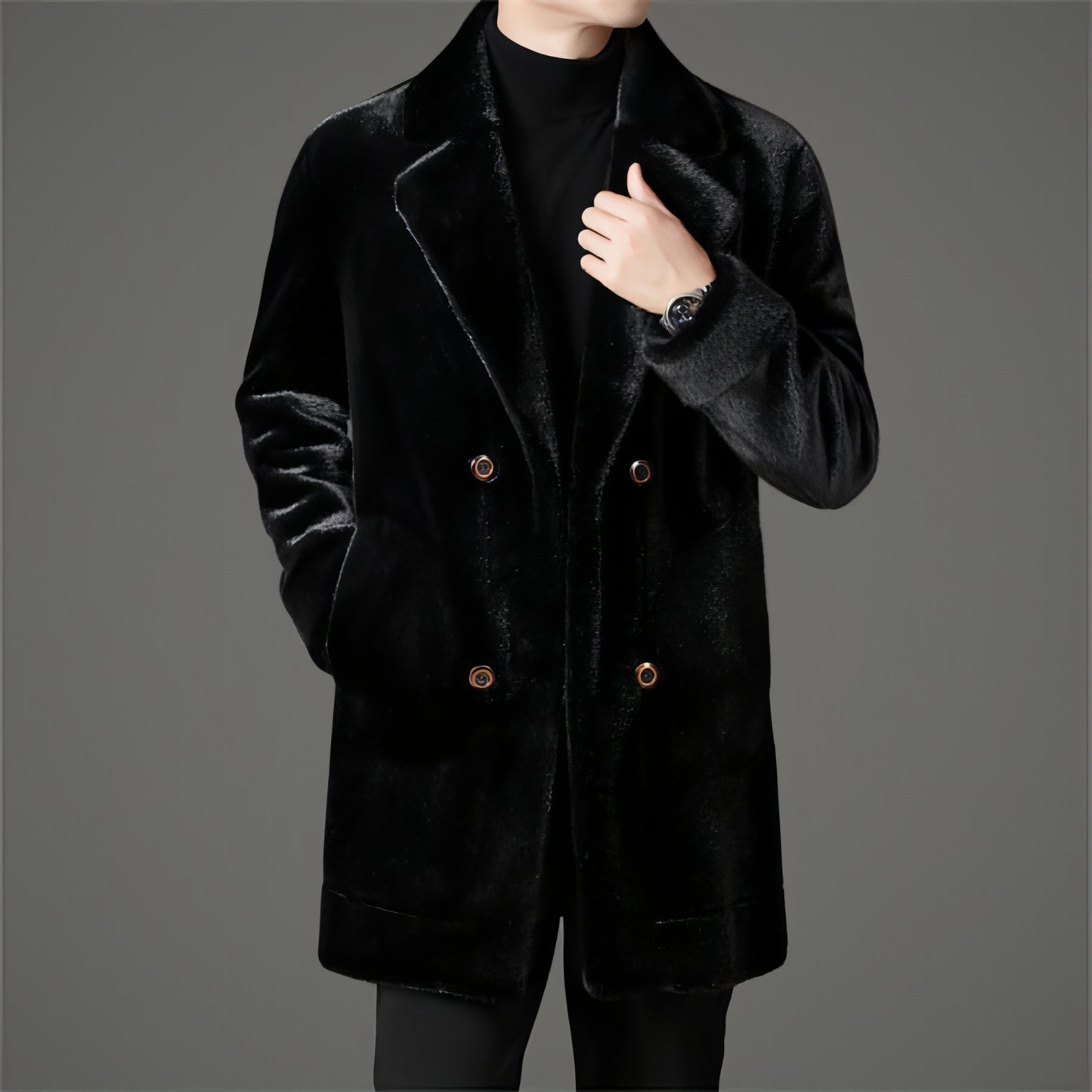 Xuelan Mink Fur Warm Coat On Both Sides Jacket Ment