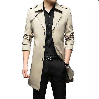 Mid-length Trench Coat Men's Casual Suit