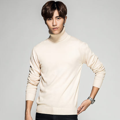 Solid Color Long Sleeve Turtleneck Pullover Men's Base Sweater