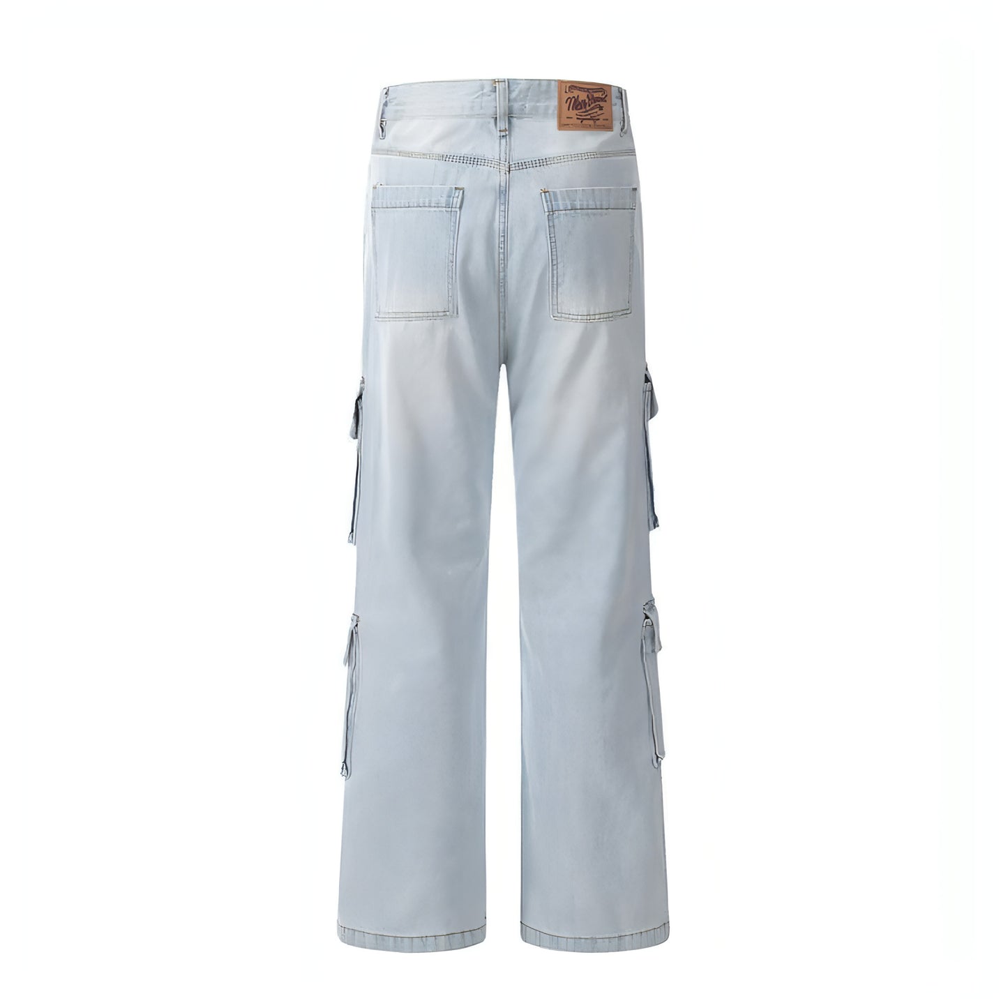 Wash Light Color Cargo Jeans Men