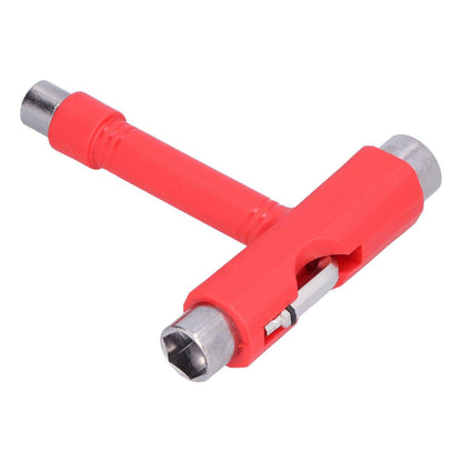 Skate Tool MultiFunction Portable Skateboard TType Hex Key Kit Fastener Hardware Red