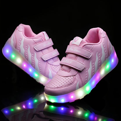 Kreative aufladbare Rollschuhe mit LED-Licht für Kinder