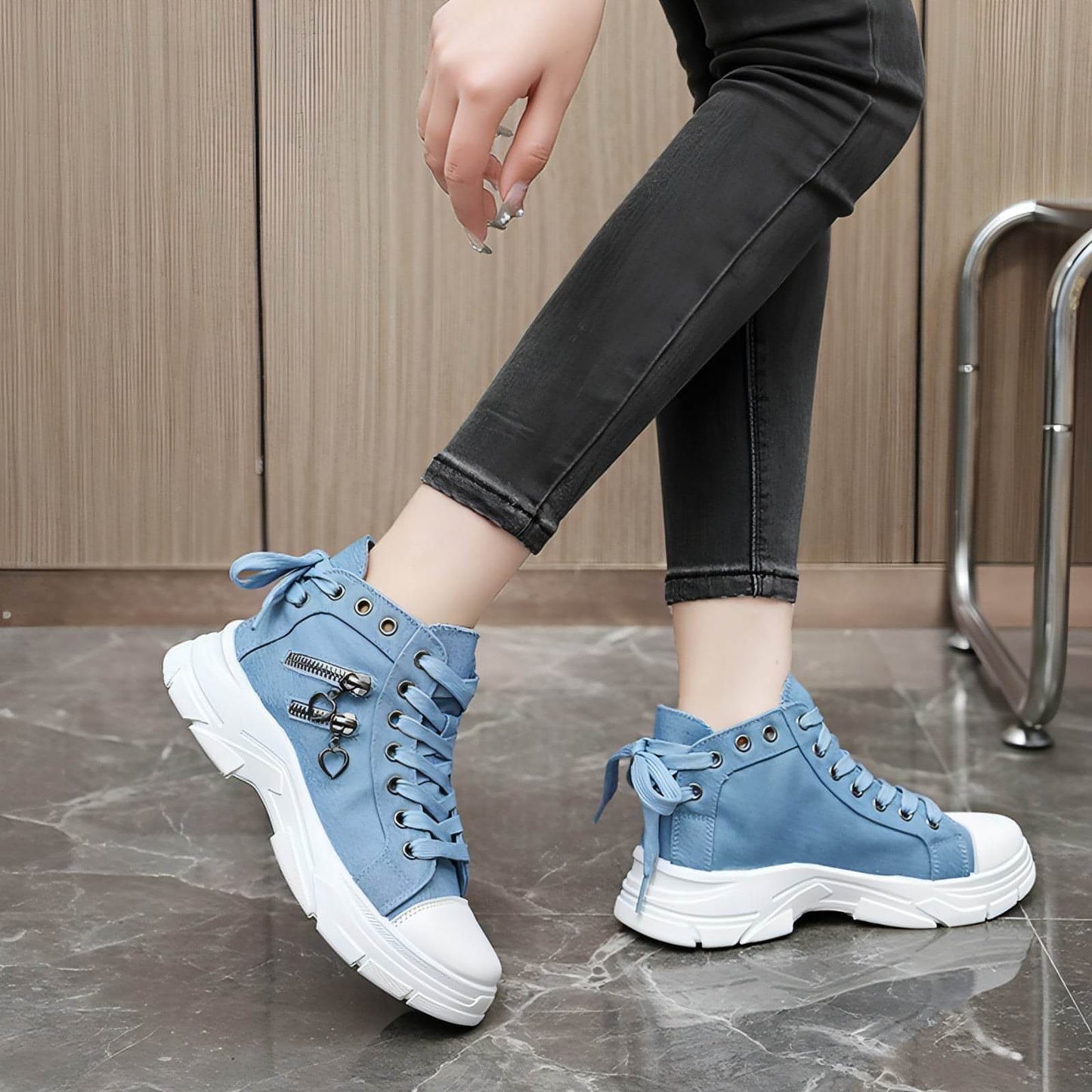 New Canvas Breathable Platform Heighten Casual Shoes Women