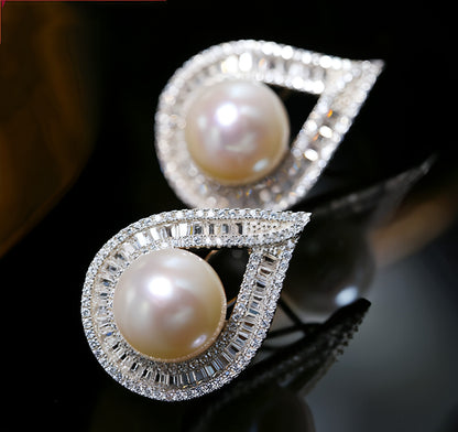 Large Grain Freshwater Pearl Stud Earrings