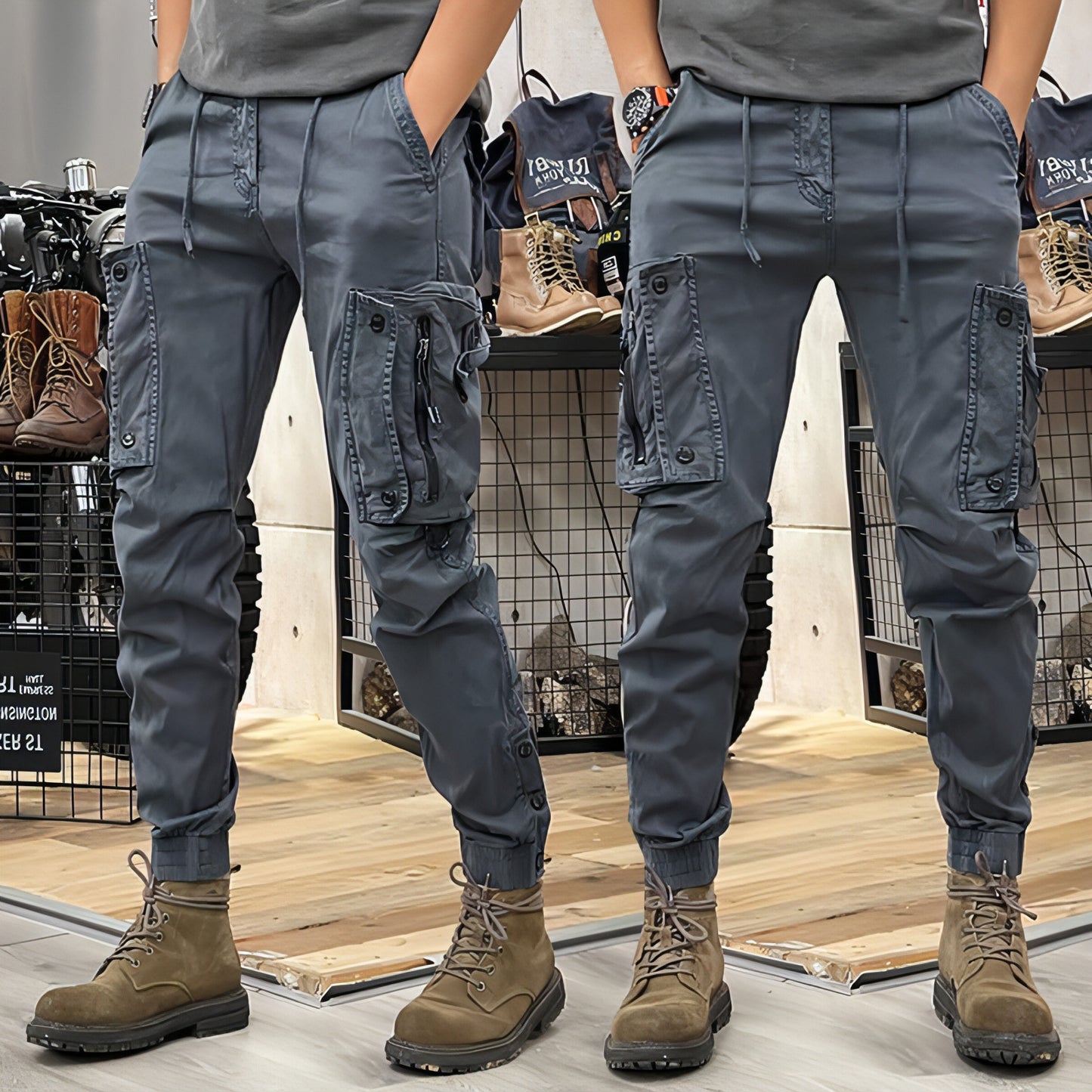 SAFARI Straight Functional Outdoor Tactics Casual Pants Jeans Men