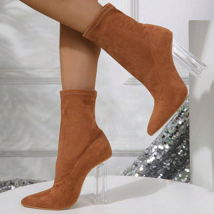 A1. Crystal High-heeled Shoes Women Boots