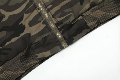 American Retro Camouflage Hooded Cotton Jacket For Men