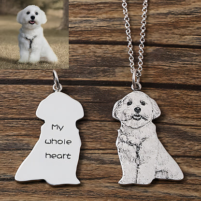 Personalized Pet Memorial Necklace – Custom Engraved Cat & Dog Pendant