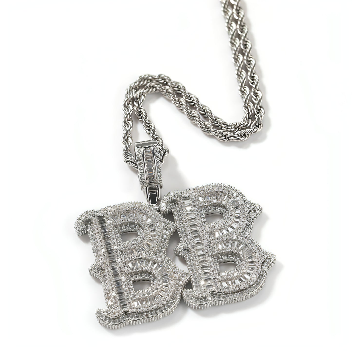 Hip-Hop Iced Out Alphabet Pendant Necklace – Bling Statement Jewelry