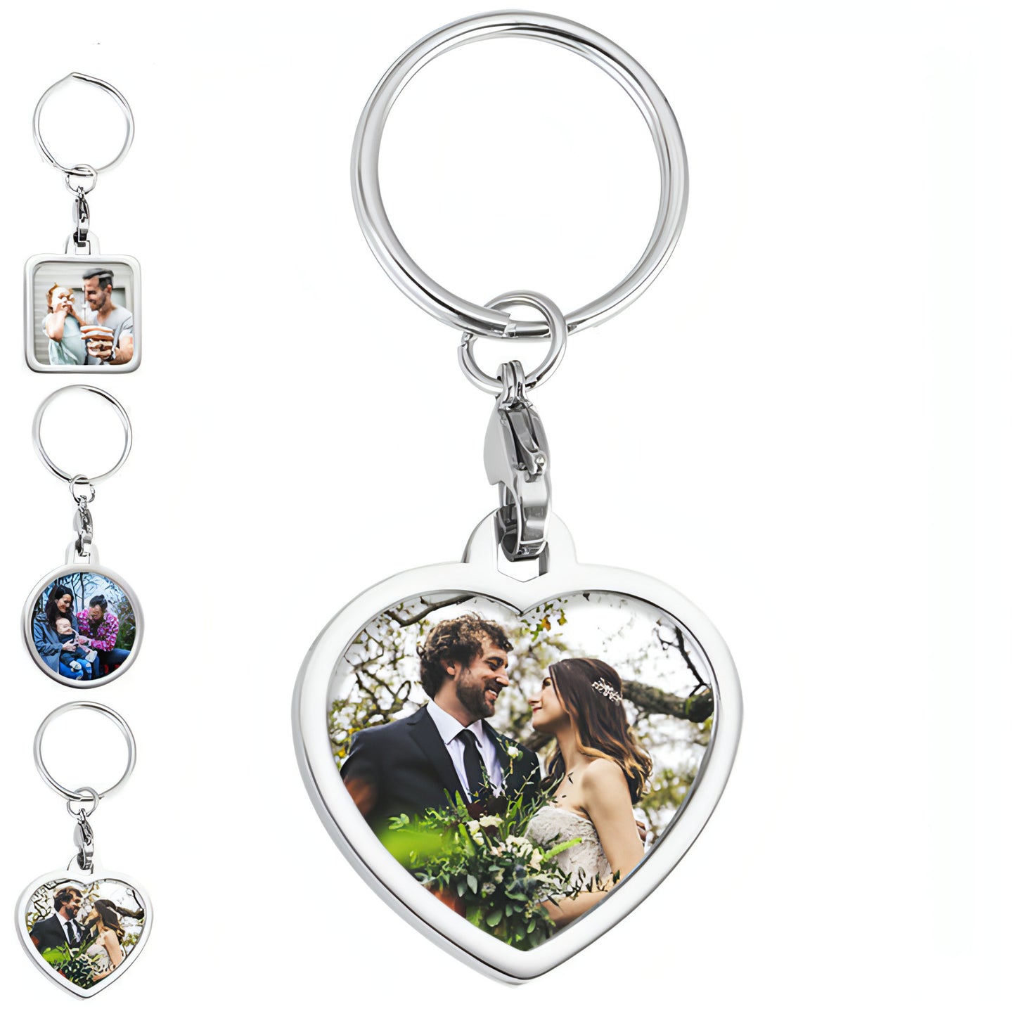 Personalized Stainless Steel Photo Keychain – Custom Gift for Loved Ones