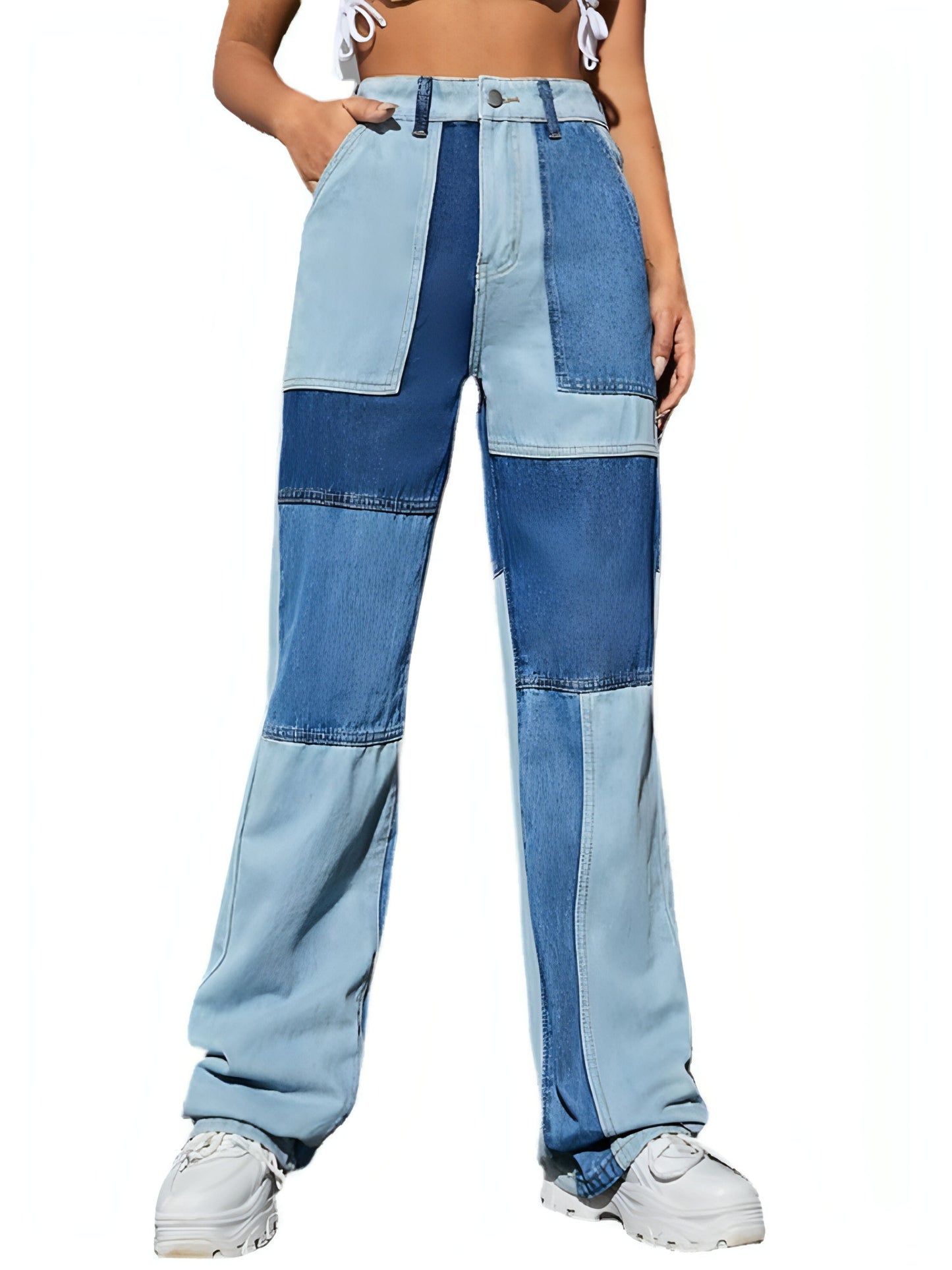 Women's Street Jeans Straight Stitching