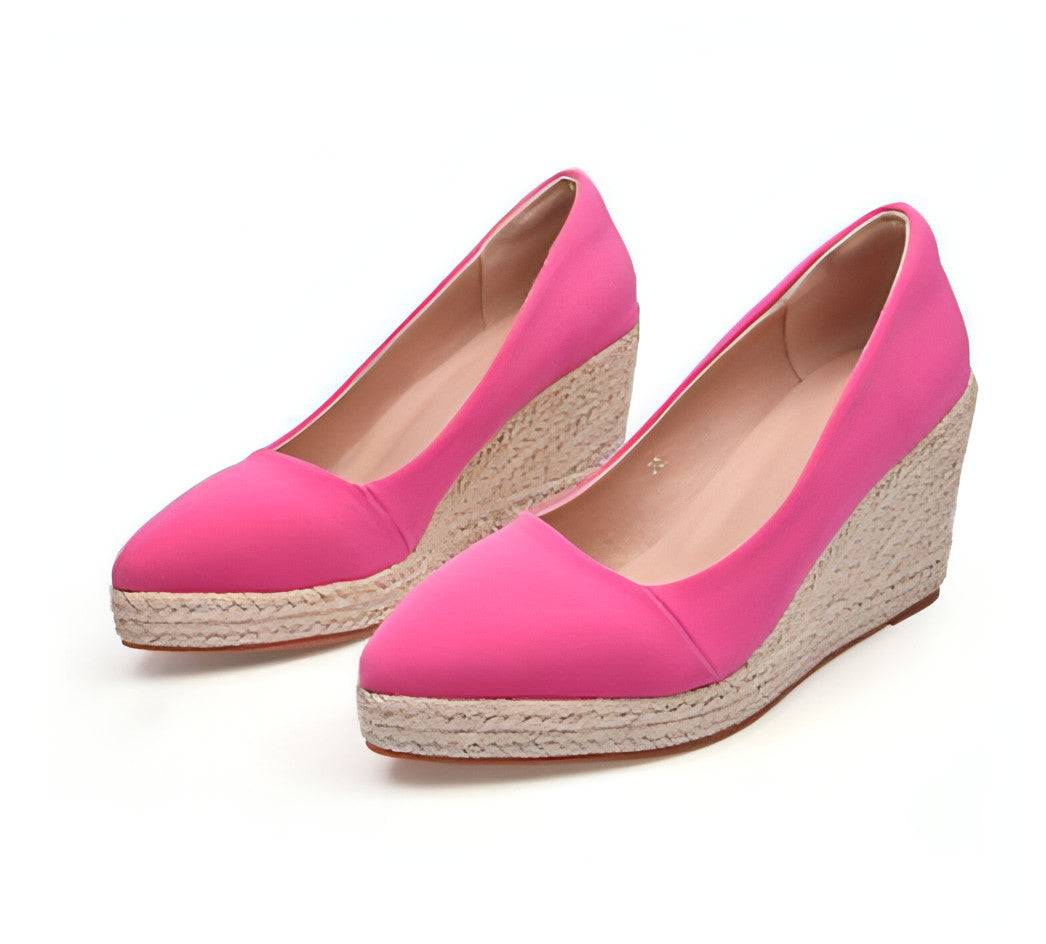 Women's Wedge Heel Thick Sole Round Toe Shallow Mouth Single Shoe