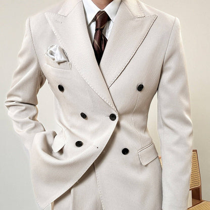 Spring Double Breasted Closure Collar Suit