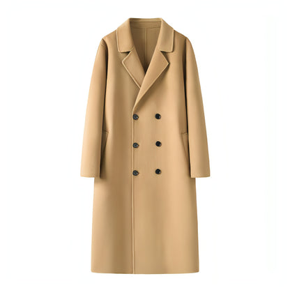 Autumn And Winter Long Over The Knee Reversible Cashmere Trench Coat Men