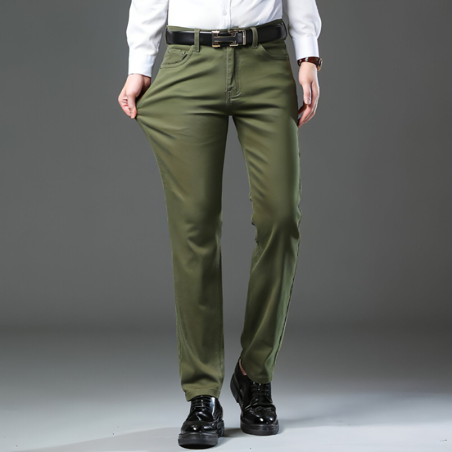 Straight Stretch Comfortable Trousers Mid-high Waist Pants Men