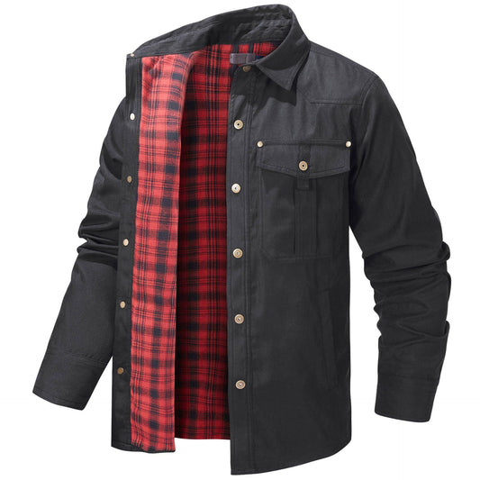 A.1 Lapel Plaid Flannel Casual Retro Western Style Jacket Men