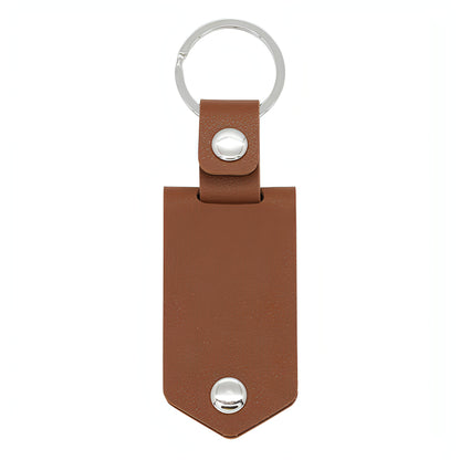 Personalized Leather Photo Keychain – Custom UV Color Printed Keyring