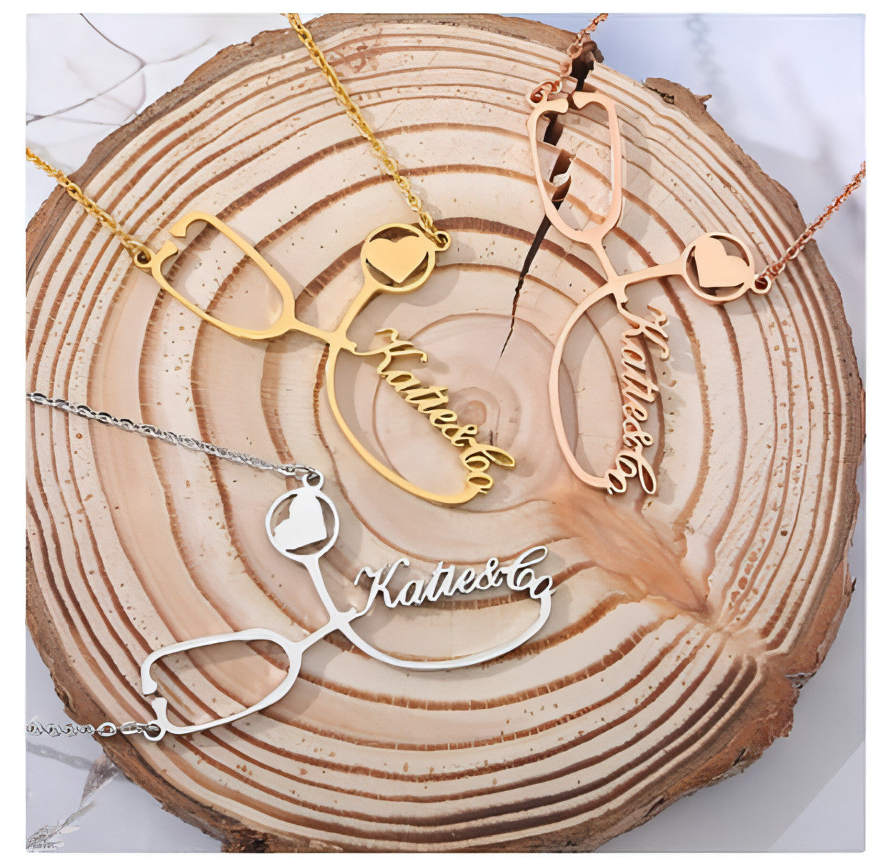 Custom Engraved Stethoscope Name Necklace – The Perfect Gift for Medical Professionals!