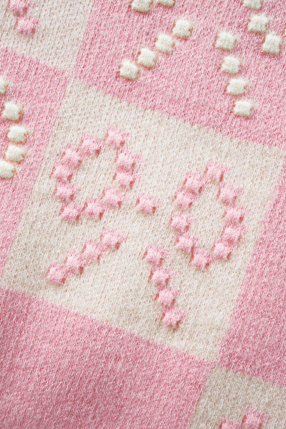 Pink Preppy Bow Detail Checkered Sweater Vest